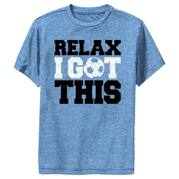 Boy's Lost Gods I Got This Soccer Performance Graphic Tee Royal Blue Heather Large
