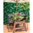 thumbnail image 3 of nqOlkjepod Summer Palm Trees Outdoor Tablecloth with Umbrella Hole & Zipper, Watercolor Green Nature Forest Rectangle Table Cover 52x70 Inch, Dining Waterproof Table Cloth Protector for Patio/Party, 3 of 7