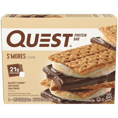 Quest Protein Bar, S'mores, 20g Protein, 4 Ct