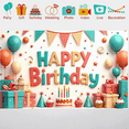 thumbnail image 7 of Colorful Theme Happy Birthday Banner Decorative Design Party Backdrop Balloon Decoration for Kids Party Indoor Decoration Event, 7 of 7