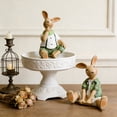 thumbnail image 5 of Dianli Gifts Easter Figurines Resin Bunny Cute Cartoon Rabbit Resin Ornaments Adorable Easter Rabbit Desktop Garden Figurine Cheerful Spring Home Decor Gift for Kids, 5 of 7