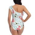 thumbnail image 5 of Sikiie Cute Flamingo Print Women One Piece Swimsuits Tummy Control One Shoulder Bathing Suits Ruffle Swimwear, From S to XXL-X-Large, 5 of 6