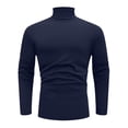 thumbnail image 3 of GIRUNS Men's Turtleneck Sweater Long Sleeve Basic Slim Fit Knitted Pullover Thermal Tops Navy Blue 2XL, 3 of 8