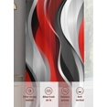 thumbnail image 5 of Red Black Grey Sheer Curtains 84 Inch Length 2 Panels Set, Geometric Moire Artwork Modern Abstract Voile Window Treatment Rod Pocket Curtains Sheers Drapes for Bedroom/Living Room/Kitchen 52"x84"x2, 5 of 7