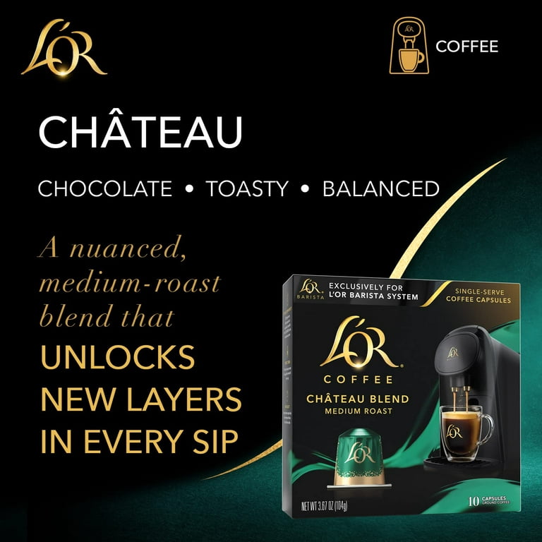 L'OR Coffee Pods, 30 Capsules Chateau Blend, Single Cup Aluminum