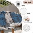 thumbnail image 3 of Blue White Daisy Round Tablecloth for 45-54 Inch Tables,Fitted Table Cover with Elastic Edge,Vintage Farmhouse Butterfly Floral Wood Waterproof Outdoor Table Cloth Protector for Patio Garden Dinner, 3 of 9