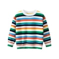 thumbnail image 2 of Toddler Boys Colorful Striped Crewneck Knit Sweater, Classic Long Sleeve Pullover, Casual School Top 6-7 Years, 2 of 7
