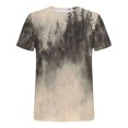 thumbnail image 4 of Hinvhai Men's Short Sleeved Shirt Summer Rhinestone Round Neck T-Shirt Loose Casual Style Short Sleeve Khaki L(L), 4 of 5