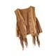 thumbnail image 5 of Chaleco con flecos para mujer, chaqueta hippie de gamuza con flecos de los años 70 para uso diario, fiesta e informal. Marrón, 5 of 8