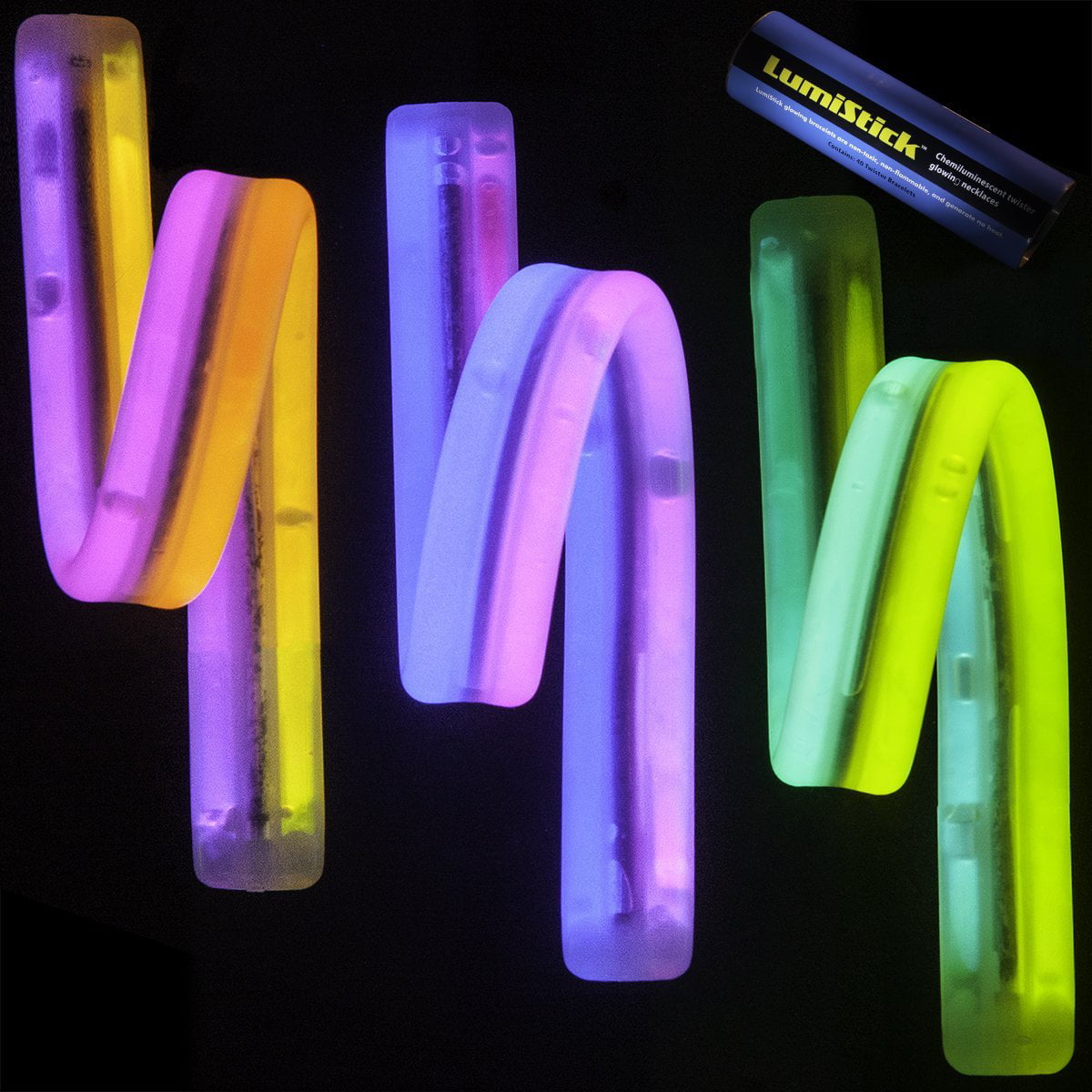 40 8" Glow Bracelets TWISTER Light Sticks Assorted 