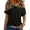 Black, variant on Yaoyar Women's Solid Color Double Strap Short-Sleeved T-shirt Loose Vest Top
