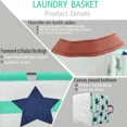 thumbnail image 4 of Square Storage Box Basket Canvas Fabric Toy Collapsible Storage Organizer Bin PE Waterproof Storage Box Laundry Basket for Kid Roo, 4 of 6