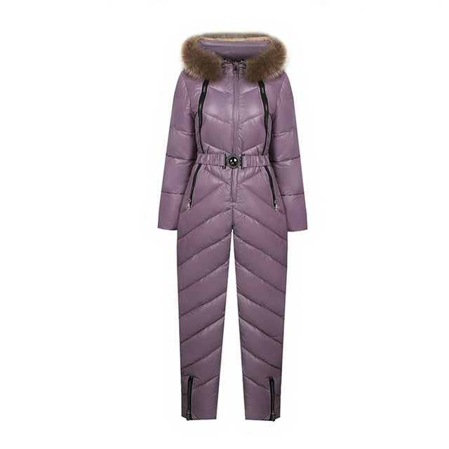 LSLJS Combinaison de Sport d'Hiver pour Femme, Manteau à Col, Coupe-Vent à Capuche