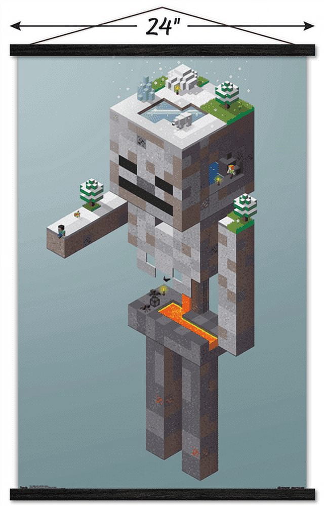 Minecraft - Skeleton Tundra Wall Poster with Magnetic Frame, 22.375" x 34"