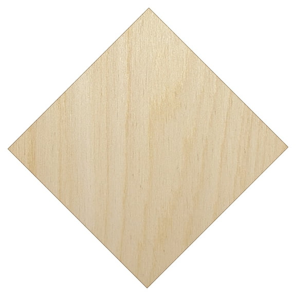 Diamond Shape Solid Wood Shape Unfinished Piece Cutout Craft DIY Projects - 4.70 Inch Size - 1/8 Inch Thick
