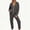 Dark Gray, variant on 2 Piece Sweatsuit Sets for Women Zip Hoodie Coat and Cuffed Waist Pants Lounge Set Casual Solid Color Winter Outfits Suits