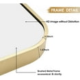 thumbnail image 5 of Bathroom Mirror, Brushed Brass Gold Metal Framed Rectangular Mirror with Rounded Corner, Bathroom Vanity Mirror for Bedroom or Living Room, Horizontal/Vertical, 5 of 15