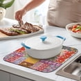 thumbnail image 2 of Pioneer Flower Floral Print Pattern Dish Drying Mat for Kitchen 1 Pack, Ultra Absorbent Microfiber Dishes Drainer Mats,16"x18", 2 of 6