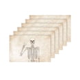 thumbnail image 4 of MKHERT Funny Human Skeleton Posing Over Old Grunge Background Placemats Table Mats for Dining Room Kitchen Table Decoration 12x18 inch,Set of 6, 4 of 4