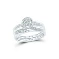 thumbnail image 2 of Sterling Silver His Hers Round Diamond Cluster Matching Wedding Set 1/4 Cttw, 2 of 3