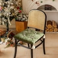 thumbnail image 5 of Square Seat Cushion Chair Pads for Kitchen Dining Chairs, Soft Comfort Velvet Chair Mat Pillow Cushions with Ties for Office Desk Living Room Tatami,17X17 in （Green）, 5 of 6