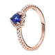 thumbnail image 2 of Anillo de plata de ley S925 con circonitas en forma de corazón y color azul pálido y verde, 2 of 6