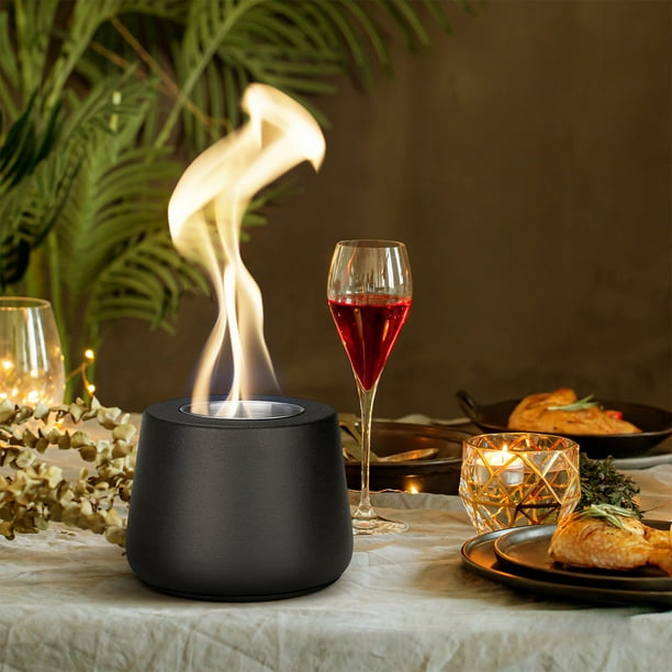 Brasero de sobremesa | Chimenea portátil de bioetanol para interiores y exteriores | Combustible en gel de combustión limpia | Brasero de sobremesa moderno para patio, balcón y sala de estar