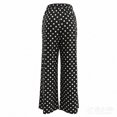 thumbnail image 6 of MVRLSH Women's Wide Leg Pants Gradient Elastic Waist Nine Inch Loose Trousers Decorated With Button Side Pocket Details Stretch Dress Casual Flowy Palazzo Pants Black - XXL, 6 of 6