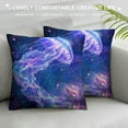 thumbnail image 3 of ONETECH Watercolor Jellyfish Pillow Covers  Dreamy Wild Sealife Starry Galaxy Decor Cushion Covers for Adults Glitter Stars Ocean Theme Cushion Cases for Housewarming Couch, 3 of 5