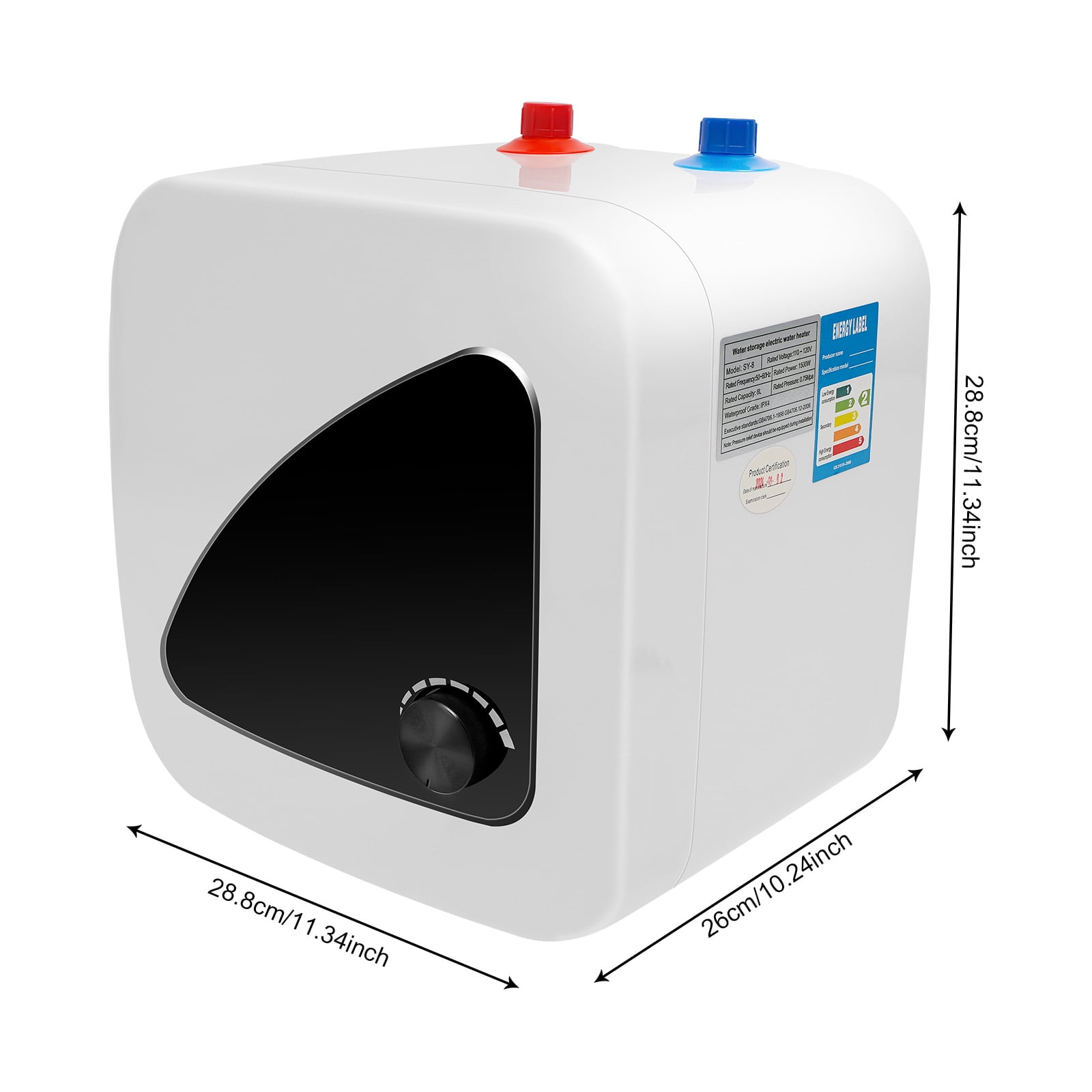 YIYIBYUS Tankless Hot Water Heater Electric Kitchen Mini Water Heater Water Heating Machine for Homes, Kitchens, Apartments 1500W 110V