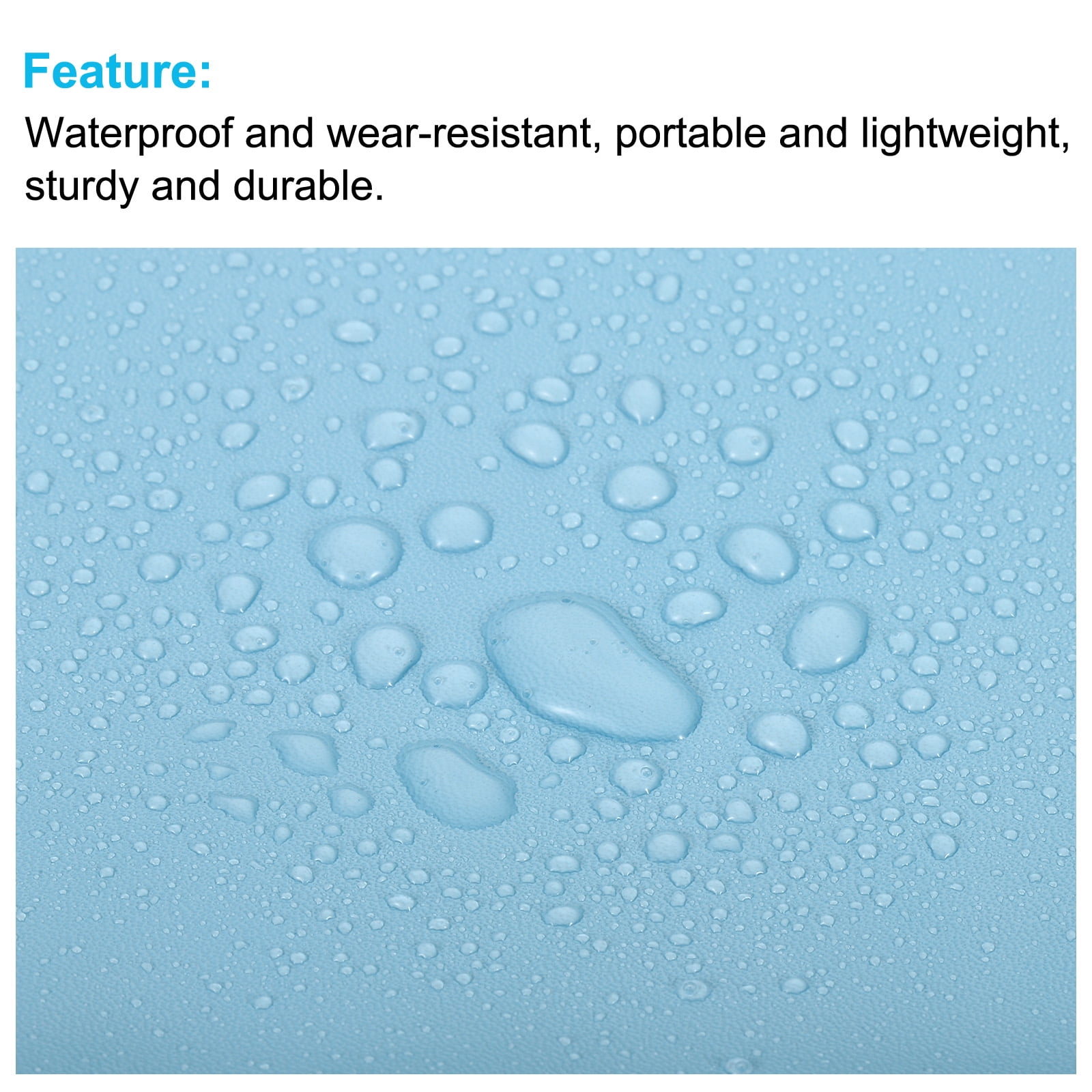 Unique Bargains Waterproof Zipper Bag Leatherette Compact Bills Pencil Pouch Sky Blue