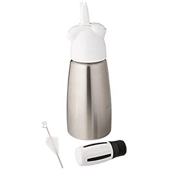 iSi Easy Whip Plus Mini Cream Whipper, 1/2 Pint, Stainless Steel/White