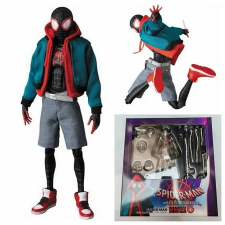 TIM Spider-M Miles Morales Real Clothes Full Body Movable Action Figure Model Replaceable Clothes, Heads, Hands Gift Box