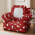 thumbnail image 3 of Bulopur Christmas Tree Snowflake 2Pcs Chair Covers Flexible Stretch Holiday Protector Removable Cushion Covers Anti-Slip Elastic Edge for Apartment Living Room Bedroom Decor, 3 of 8