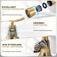 thumbnail image 4 of WOWOW 8 in. Widespread Double Handle Bathroom Faucet in Gold, 4 of 9