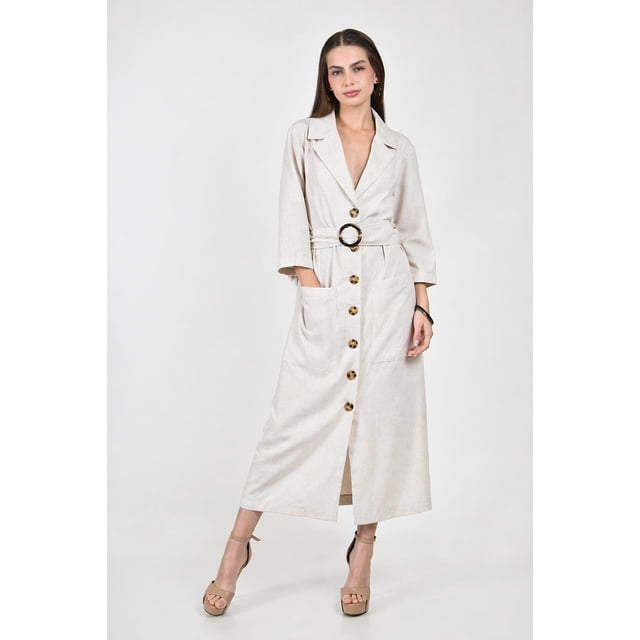 Vestido de algodon con cinto Roman Fashion /Juvenil, 768 (Arena) beige EG