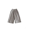 thumbnail image 2 of Kureaily Boys Casual Wide Leg Pants Linen Blend Fine Stripe Loose Fit Comfortable Trousers For Kids/ 4-5 Years/ Little Kid (Gray), 2 of 3