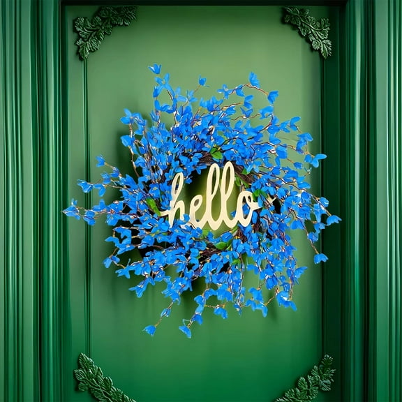 Orchid Flower Wreath, European Style Door Hanging, Wedding Festival Decor, Indoor Outdoor Use, Exquisite Home Decoration, Gift for Friends and Family