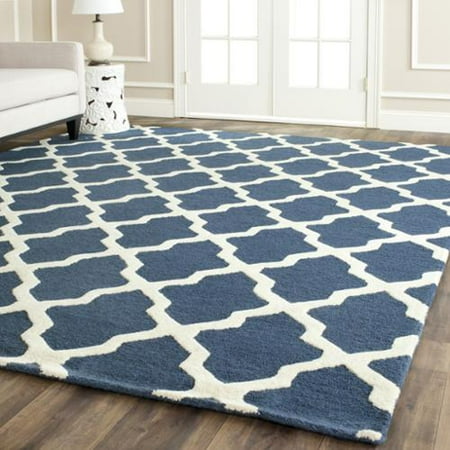 Safavieh Handmade Moroccan Cambridge Navy Blue Ivory Wool Rug 10 Safavieh Handmade Moroccan Cambridge Navy Blue Ivory Wool Rug 10 X