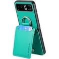 thumbnail image 3 of Leather Wallet Case for Motorola Razr 2023/40, Luxury PU Protective Phone Case with Card Holder, Kickstand, Green, 3 of 14