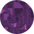 thumbnail image 1 of Ahgly Company Machine Washable Indoor Square Transitional Dark Orchid Purple Area Rugs, 3' Square, 1 of 7