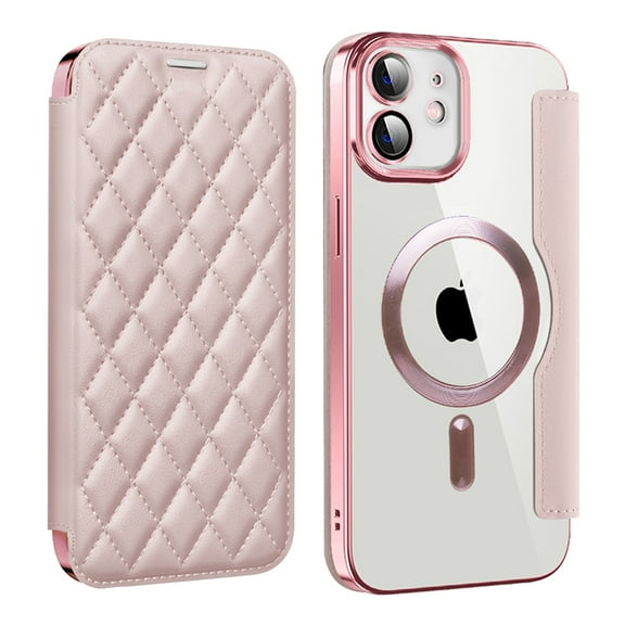 Allytech Flip Case for Apple iPhone 11, Magsafe Case Wireless Charging Support Anti-Scratch Shockproof Cards Holder Wallet Case Cover for iPhone 11 - Pink