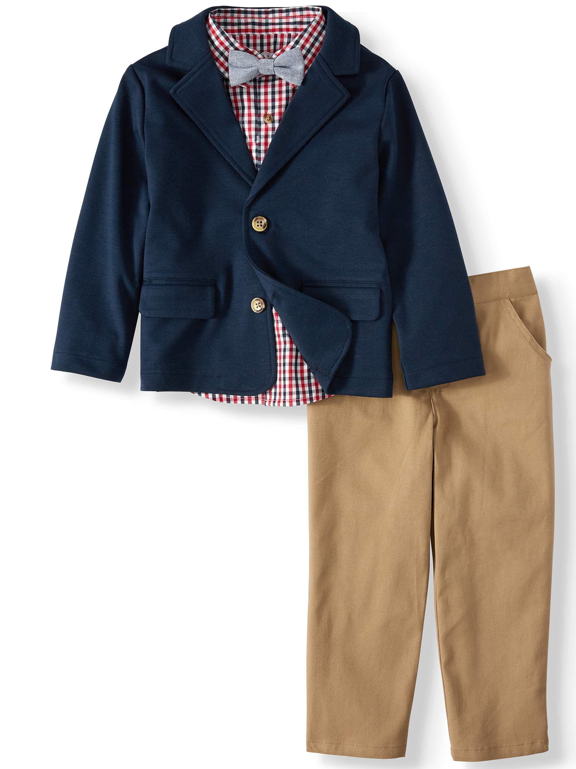 Toddler Boys Dress Shirt Button and Puffer Vest Outfit Set 12 18 24 Months 2T