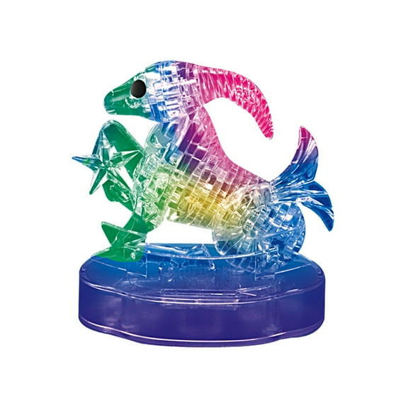 BallsFHK 3D Crystal Puzzle Jig-saw Clear Twelve 12 Constellation Astrolog Flash LED Light