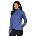 thumbnail image 3 of RBX Active Women's Zip Mock Neck Wrap Fleece Pullover Sweatshirt With Pockets, 3 of 12