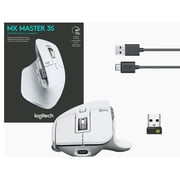 Logitech Master Series MX Master 3S Performance Wireless Mouse, USB-a to USB-C, Pale Gray