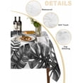 thumbnail image 5 of Grey Black Leaves Rectangle Tablecloth, Summer Botanical Watercolor Leaf Waterproof & StainResistant Tablecloth, Washable Oil-proof Table Cover for Dining/Party/Wedding/Camping/Buffet 60x120 In, 5 of 9