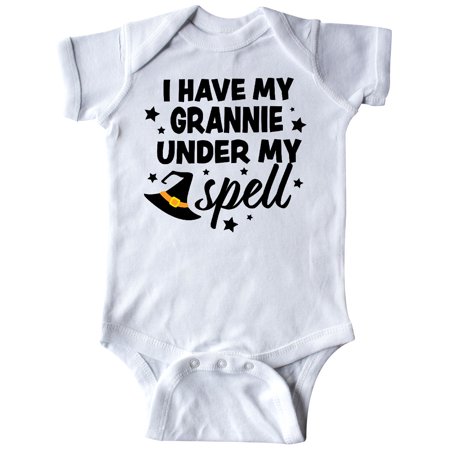 

Inktastic I Have My Grannie Under My Spell with Cute Witch Hat Gift Baby Boy or Baby Girl Bodysuit