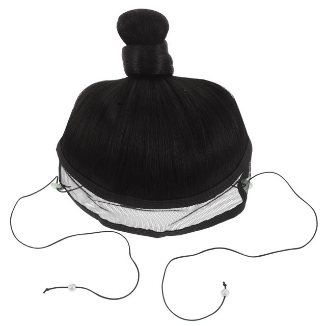 ColoMX Peluca Hanfu para hombre, postizo de estilo antiguo para Cosplay y disfraces tradicionales chinos, peluca de pelo para hombre con estilos Updo para disfraz Hanfu