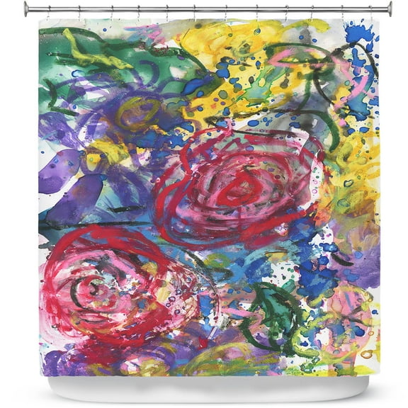 Shower Curtains 70" x 73" from DiaNoche Designs by Shay Livenspargar - Rose Bliss